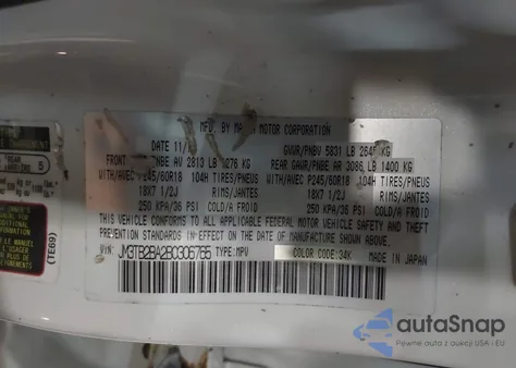 2011 Mazda Cx-9 Sport из США, поврежденный, VIN JM3TB2BA2B0306765